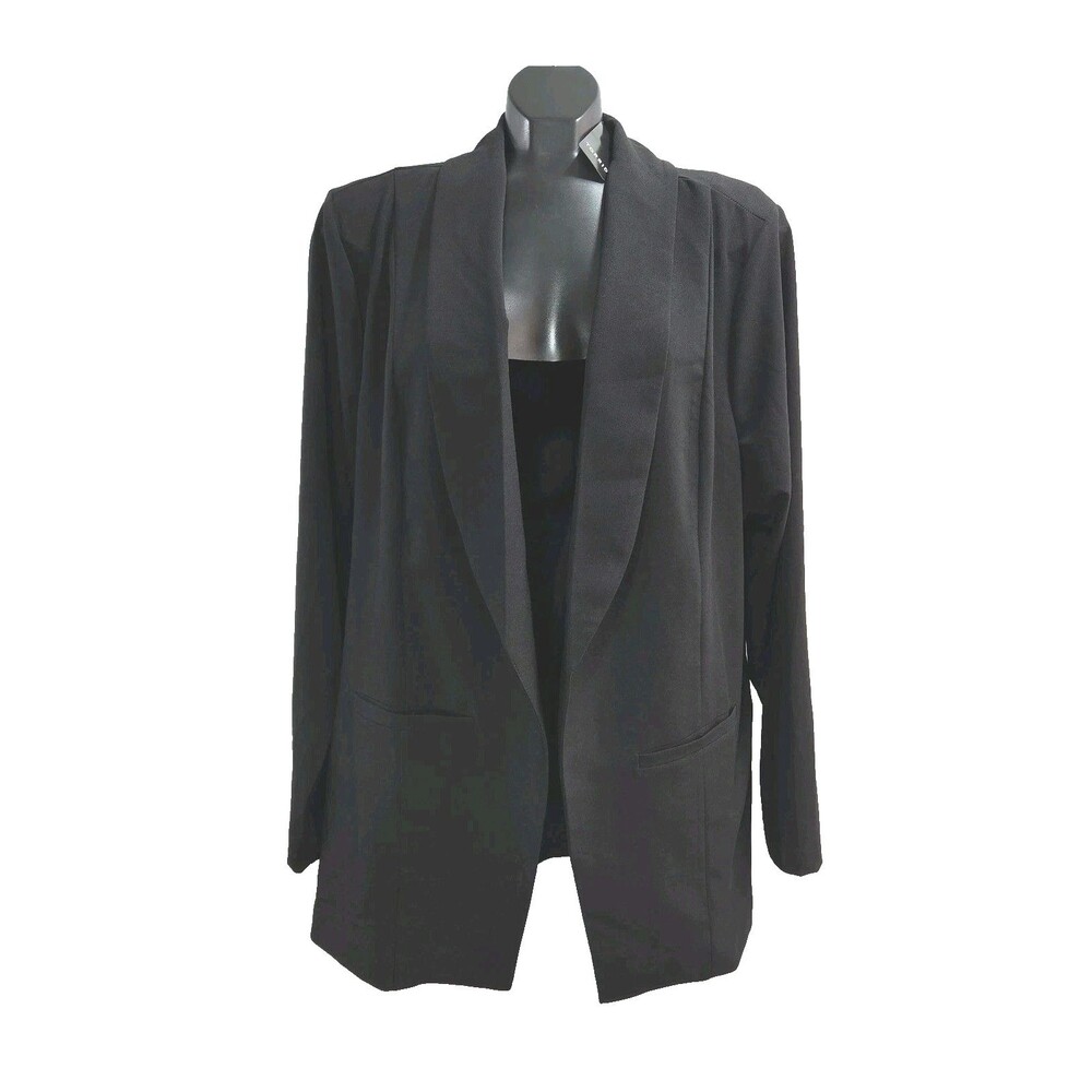 Torrid 2 Blazer Jacket Long Line Crepe Women Plus 2X 18-20 Open Front Lined NEW